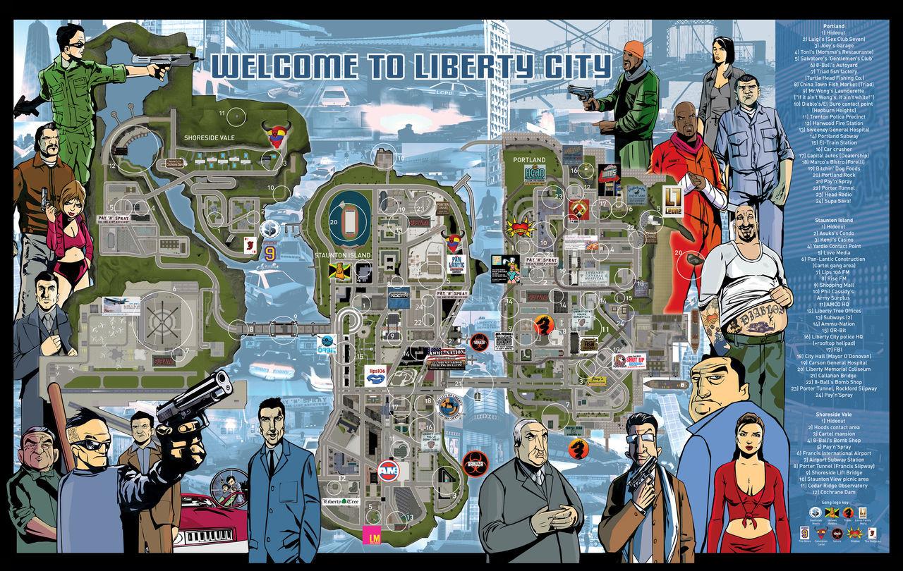 Rockstar desvela los mapas digitales de GTA 3, Vice City y San Andreas