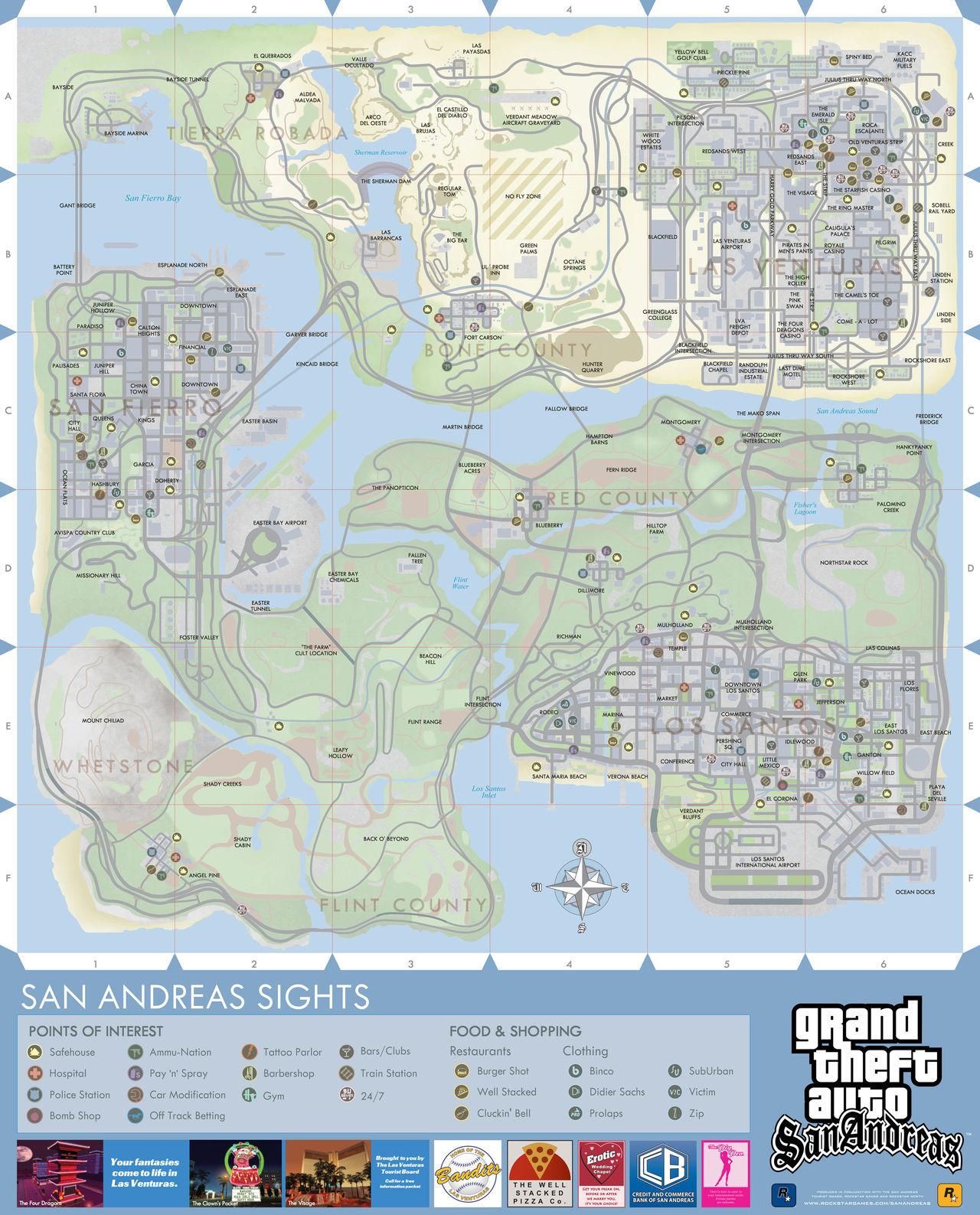 Rockstar desvela los mapas digitales de GTA 3, Vice City y San Andreas