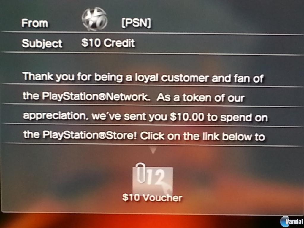 Sony estar�a regalando 10 d�lares en descargas a algunos usuarios de PlayStation Network