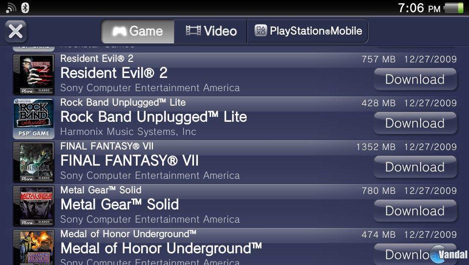 Todos los juegos digitales de PSOne y PSP ya se pueden descargar en PS Vita