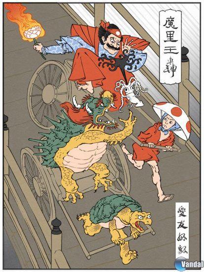 Personajes de Nintendo trasformados en cl�sicos grabados japoneses