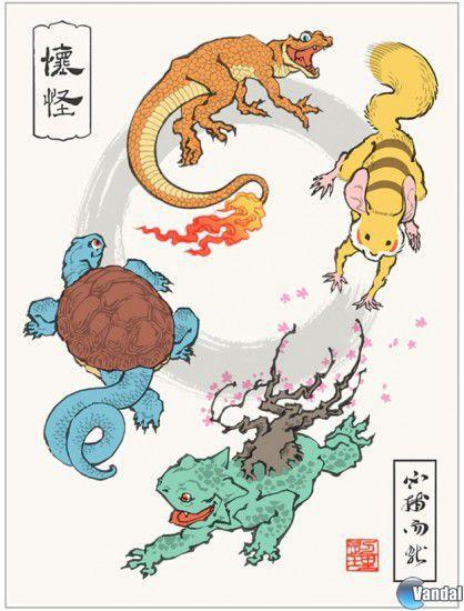 Personajes de Nintendo trasformados en cl�sicos grabados japoneses