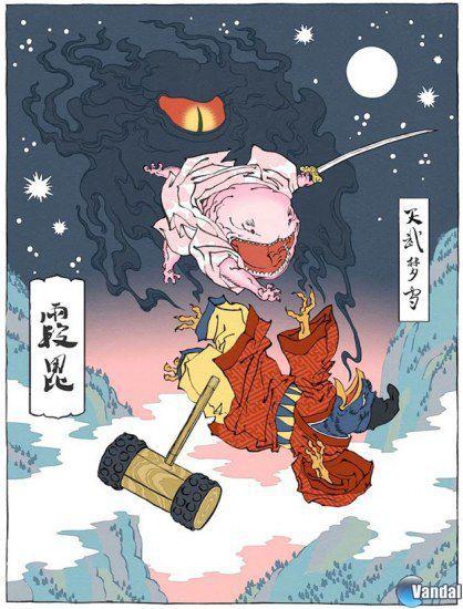Personajes de Nintendo trasformados en cl�sicos grabados japoneses