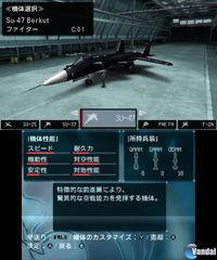 Se muestra la doble pantalla de Ace Combat para Nintendo 3DS