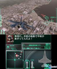 Se muestra la doble pantalla de Ace Combat para Nintendo 3DS
