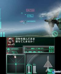 Se muestra la doble pantalla de Ace Combat para Nintendo 3DS