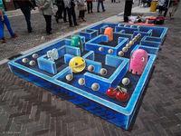 Pac-Man es inspiraci�n para una pintura de efecto tridimensional