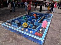Pac-Man es inspiraci�n para una pintura de efecto tridimensional