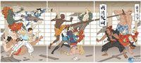 Personajes de Nintendo trasformados en cl�sicos grabados japoneses
